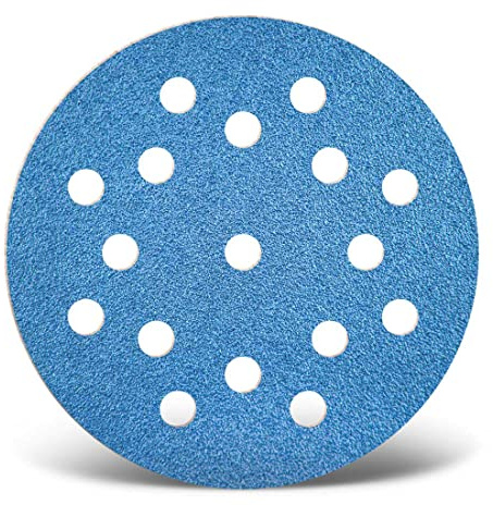 MENZER Blue Schleifscheiben 125 mm, 17-Loch (25 Stk.) K100 | f. Exzenterschleifer, Zirkonkorund, Klettbefestigung