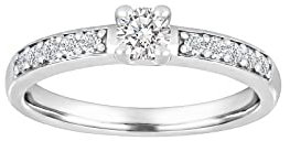 JC Trauringe Damenring Solitär-Ring 585 Weißgold Verlobungsring mit Diamanten Vorsteckring 110 111BR6 (60 (Ø 19,1 mm), 0.50)
