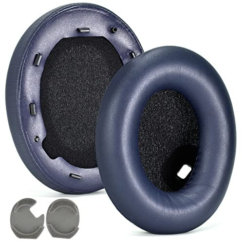 JOYSOG Ohrpolster, kompatibel mit Sony WH-1000XM4, Schwarz, Proteinleder, Schaum, Blau