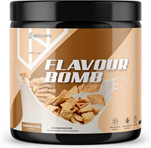 Neosupps Geschmackspulver Cinamon Flakes 250g, Kalorienarmes Flavour Pulver zum Süßen, einsetzbar für Lebensmittel & Getränke, ohne viel Zucker & Kalorien, geprüfte Qualität, Made in Germany