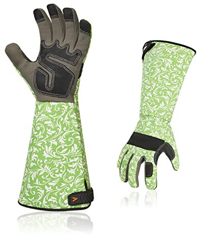 Vgo... 1 Paar Damen-Gartenhandschuhe,Sicherheitshandschuhe,Lange Ärmel Stulpe,Pannensicher,Touchscreen(AL6608-FM)