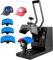 VEVOR 580 W Cap Hitzepresse Cap Transferpresse 21,5 x 10 cm / 15 x 7,6 cm / 17 x 7 cm / 17 x 10 cm / 20,6 x 9 cm Tassenpresse Mützenpresse 21,5 x 10 cm Transferdruck Heißpresse Maschine Schwarz