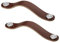 SOTECH 2 x Möbelgriff OSTERNAS BA 128 mm dunkelbraun (passend für 6 mm Bohrung) aus echtem Rindsleder und Schraubknöpfen aus echtem Edelstahl/Ledergriff mit Befestigungsschrauben