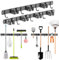 Besenhalterung Wand，2 Stück Edelstahl Besen Mop Halter，Wandhalterung Gerätehalter Ohne Bohren，mit 7 Halter und 7 Haken für Zuhause,Küche,Badezimmer,Garage,Garten（grau）