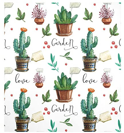 Naanle Geschirrspüler-Magnetabdeckung, Aquarell, Kaktus-Front, Geschirrspüler-Abdeckung, magnetisch, für Kühlschrank, dekorative Schrank-Aufkleber, Geräte-Aufkleber, 58,4 x 66 cm