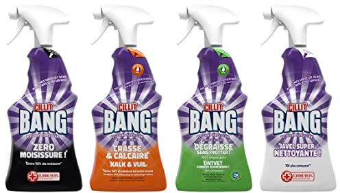 Kit de limpieza esencial Sprays Cillit Bang (antimoho, desengrasante, antical, blanqueador)