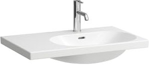 LAUFEN Lua Waschtisch, ohne Hahnloch, ohne Überlauf, 750x460mm, Ablage links, H8170854001121, Farbe: Weiß mit LCC