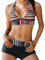 Wdgfv Frauen Set Zweiteilige Bikini-Set mit Surf-Kurzclubs für Junge Tanktopherren Bademode FüR Strandkleidung Tankini Mit Shorts MäDchen Tankini Damen Push Up Bikini Teenager MäDchen