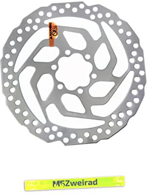 Shimano Fahrrad Bremsscheibe SM-RT26 160 oder180mm 6-Loch Modell 2022 inklusive MSZweirad Reflexband (160mm)