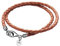 viwind Lederarmband für Damen Geflochtenes Leder armband 34/36cm 925er Silber Verschluss Doppelschicht DIY Perlen Charms (34cm, Braun)