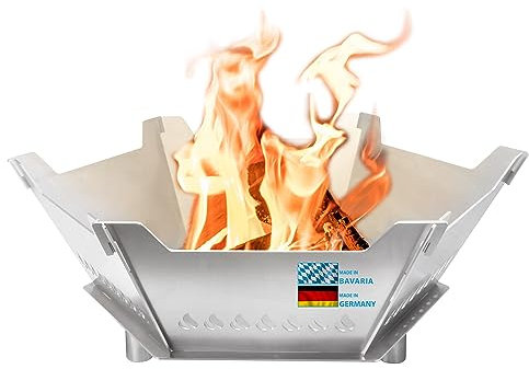 Feuerschale Hexagon | Balkongrill | Plancha | Feuerplatte | Zerlegbar | Stahl | Grillhöhe 27,5 cm