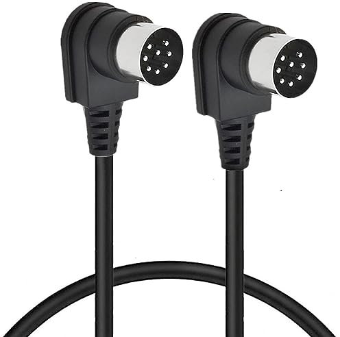 HUHANGGod Dual 90Degree Winkel Großer 8-Pin Din Stecker zum männlichen Lautsprecher Audio Kabel, 2 X 90Degree Din 8-Pin Verlängerungskabel für Bang und Olufsen B&O PowerLink BeoLab (0.5 Meter)