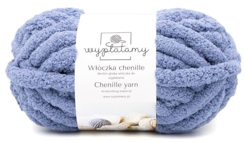 WYPLATAMY Dicke Wolle Garn 250g - Handstricken, Chenille Strickgarn zum Häkeln für Decken & Pullover - Häkeln Garn, Stricken Dicke Wolle 25m Weiches Wollgarn Perfekt für Anfänger (Stahl)