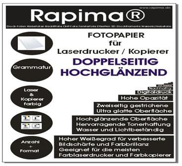 50x A5 Grußkarten 150g /m² Postkarte Geschenkkarte Premium Glossy Fotopapier beidseitig Fotokarton für Laserdrucker und Kopierer | DIN A5 | Professional doppelseitig hochweiß glänzend beschichtet