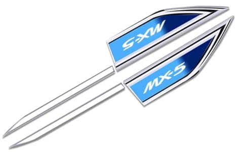 2PCS Auto Metall Logo Embleme Seitenmesser Aufkleber, Für Mazda MX-5 MX5 Abzeichen Stickers Decals Car Styling Dekorative Zubehör,B/Blue