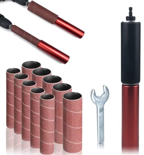 Adattatore per Levigatrice a Mandrino 1,5 Pollici con Carta Vetrata 10 Pezzi in Lega di Alluminio Durevole, Kit Mandrino per Levigatura per Legno e Metallo