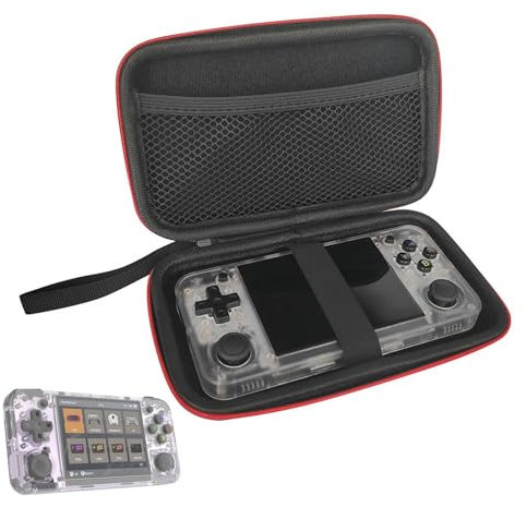 Growalleter Case for RG35XX H Handheld Game Console, Waterproof Shockproof RG35XX H and Accessories EVA Hard Carrying Case, Portable Multi-Function Travel Storage Bag for RG35XX H (Black)