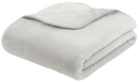 liebling Kuscheldecke Cashmere Feeling 130 x 170 cm, Silber, Premium Sofa Decke, Dicke warme Wohndecke, 500 gr. / m²