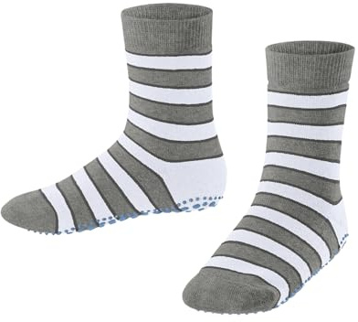 FALKE Unisex Kinder Stoppersocken Simple Stripes K Hp Baumwolle rutschhemmende Noppen 1 Paar, Grau Light Heather 3223, 27/30 EU