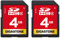 GIGASTONE Carte Mémoire SDHC 4 Go Lot de 2 Cartes, Prime Série, Haute Vitesse, Compatible avec Photos, vidéos, Musique, des fichiers vocaux, Caméscope, Caméra, PC, Classe 4, avec 2 Mini étuis