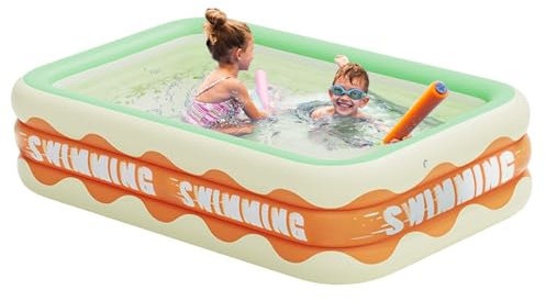 Piscina Per Bambini, Piscina Gonfiabile A 3 Anelli, Piscina Gonfiabile Fuori Terra, Confortevole Piscina All'aperto Di Grandi Dimensioni Per L'estate Nel Giardino All'aperto