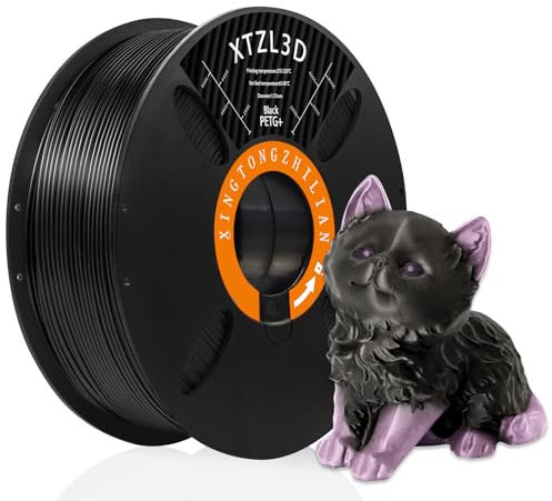 ACTIVEME PETG+ 3D-Druckfilament 1.75mm, 1kg (1200g), Schwarz, Polyethylenterephthalatglykol, Hochkompatibel, Präzise +/-0.02mm, Wiederverwendbarer Schaft