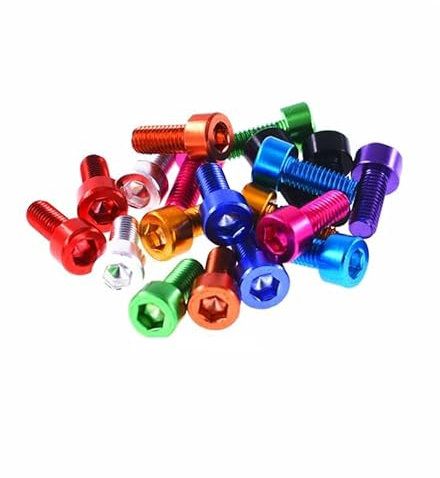 Inovey 10Pcs Din912 Alluminio Brugola Vite M3 * 10 Colorato Alluminio Esagono Incassato Cap Head Macchina Vite Bulloni -argento- M3*10