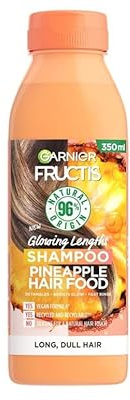 Garnier Fructis Hair Food Ananas Shampoo, leuchtende Längen, vegane Formel, recycelt und recycelbar, 98% natürlich, für langes, stumpfes Haar, ohne Silikon, 350 ml
