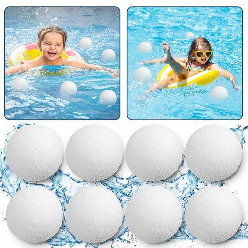Freesdai Hot Tub Schaumabsorber, Abschäumbälle für Spa, Whirlpool & Pool Scum, Pool Must Haves 2024 Whirlpool-Skimmer, schwimmendes Whirlpool-Reiniger-Zubehör, um Wasser sauber zu halten, weiß, 8 cm,