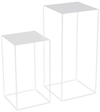 Couchtische aus Metall, 2er-Set, Wohnzimmer-Beistelltisch-Set, keine Montage erforderlich, dekorativer Blumenständer, 54 cm/74 cm