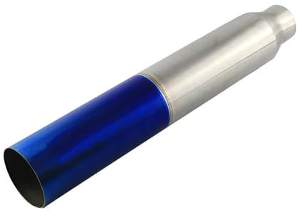 Auspuff Endrohr Auto-Auspuff-Schalldämpfer-Spitzenschnittstelle 63 Mm Auslass 89 Mm 102 Mm Auspuffanlage Automatisches Endrohr Schwarz Blau Gerade Auspuffblende(Blue 63-89mm)