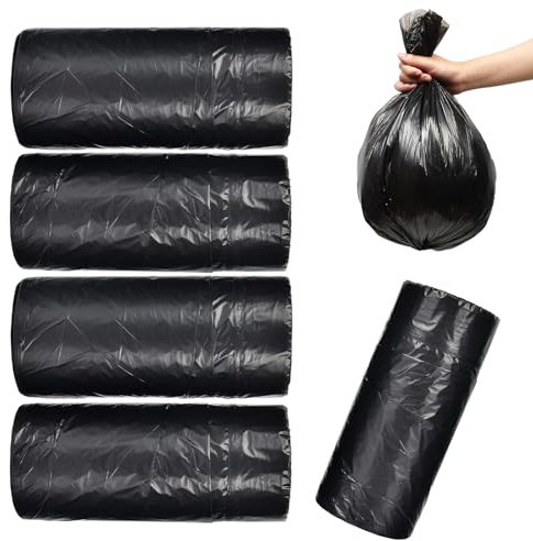 10L Small Bin Bags, 150 Counts Bin Liners Small Pedal Bin Bags, Black Trash Bags, Mini Garbage Bags for Car, Office, Bathroom, Bedroom (Fits 0.8,1.5,1.2 3Gal Gallon Bins)
