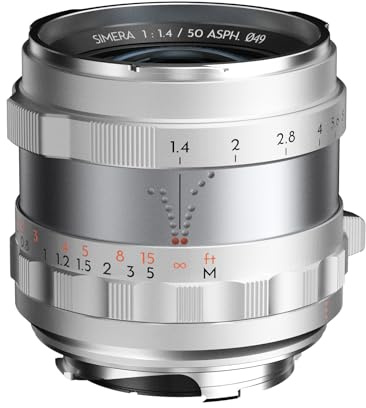 THYPOCH Full Frame Photography Lens Simera 50 mm f1.4 for Leica M Mount, Silver