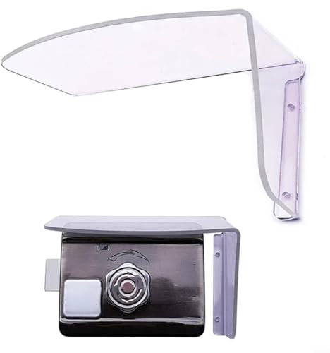 Emiif Transparent Rain Cover for Outdoor Lock Doorbell, Electronic Door Lock Keypad Cover Mechanical Door Locks Weather Resistant Protection(Left)