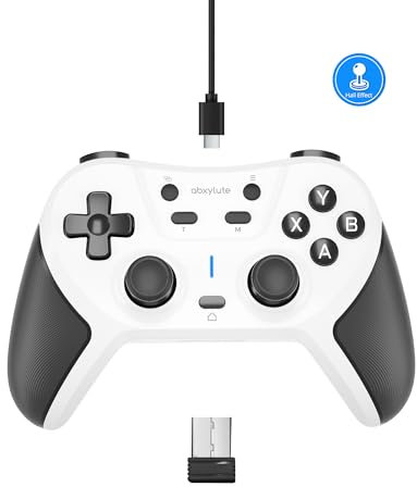 abxylute C5P Kabelloser Gaming-Controller für PC/Switch/iOS/Android/PS3/PS4/Steam/MAC, 2,4-GHz-Hall-Effekt-Stick & Trigger – Umprogrammierbare Rücktasten – Gummierte Griffe – Konsolenlayout-Gamepad mi
