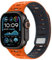 Kompatibel mit Apple Watch Armband 49mm 46mm 45mm 44mm 42mm 41mm 40mm 38mm, Weiches Silikon Magnetisch Sport Armband für iWatch Ultra 2/Ultra Serie 10 9 8 7 SE 6 5 4 (49/46/45/44/42, Orange/Mit)
