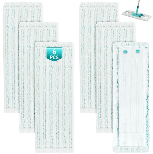 Leifheits Profi XL Micro Duo/Cotton Plus, Leifheits Profi XL - Juego de 6 fundas de repuesto para mopa de suelo Leifheit Profi XL, elimina rápidamente las manchas, funda de repuesto de microfibra