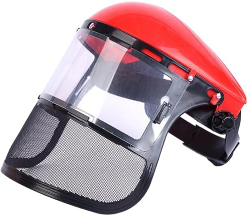 Garden Grass Trimmer Safety Helmet Hat, Safety Head-mounted Pvc Protective Mask Full Face Mesh Protective Mask for Brush Cutter Forestry Protection