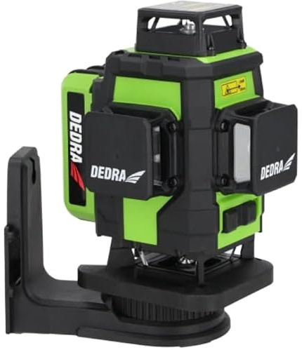 Multilaser 4D DEDRA, 2,4 W, vielseitiges Werkzeug, grüner Laserstrahl, Sharp-Dioden, 360°-Rundum-Bild, automatische Selbstnivellierung, mit Akku und Ladegerät, Montage auf Stativen möglich