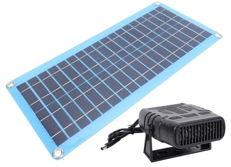 Fockety Chauffage Solaire pour Poulailler, Chauffage Portable 30 W avec Panneau Solaire, Chauffage Solaire avec Protection contre la Surchauffe pour L'hiver, Voiture, Animalerie