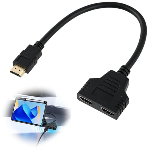 Voxlvytic 30CM Splitter HDMI 1 Entrada 2 Salidas, Admite Resoluciones HD Desde 480p hasta 1080p, HDMI Macho a Doble Hembra Duplicador Divisor Cable, para HDTV Proyector, LED y LCD Pantalla