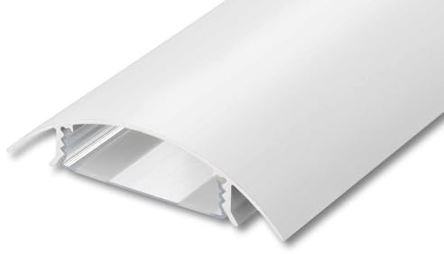 ALUNOVO TV Design Aluminium Kabelkanal Weiss matt RAL9003 Länge: 100CM Breite: 8CM Höhe: 2.1CM Kabelschacht Kabelleiste Leitungskanal Installationskanal Schraub- oder Klebemontage