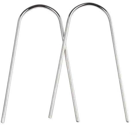 2er Set Radioausbauwerkzeug U-Form Edelstahl Demontagehilfe für Doppel-DIN Autoradio Entferner Werkzeug 11,5cm Silber