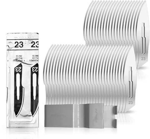 Lot de 50 lames de scalpel 23 en acier carbone pour support de skalpell N° 4
