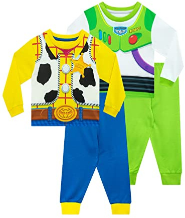 Disney Schlafanzug Jungen | Buzz Lightyear & Woody Pyjama Set | 2er Pack Toy Story Schlafanzüge Für Kinder