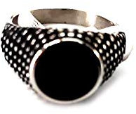 artigianale Handgefertigter Ring aus Stahl Art 18S, rund, Schwarz, Wählen Sie Maße in der Person, für Damen und Herren, italienische Größe, aus Omaggio Un Amulett.