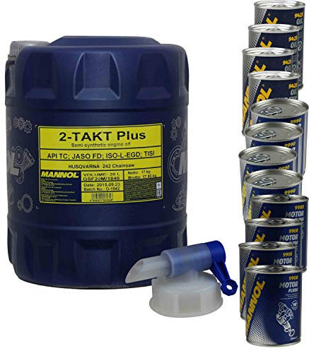20L MANNOL 2-Takt Plus API TC Öl Motorradöl 4xLeak-Stop+Motor Doctor+Motor Flush