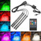 VIFERR Auto LED Innenbeleuchtung, 4pcs 48 Strip Leuchten Innenraumbeleuchtung LED Atmosphäre Licht USB-Port Lichtleiste mit Fernbedienung (12V)