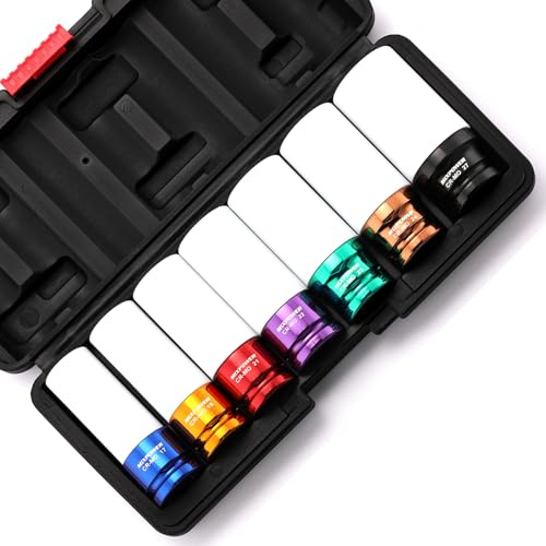 MIXPOWER 1/2 Drive Wheel Protector Impact Socket, 7pcs Thin Wall Deep Impact Socket Set, Durable Plastic Sleeve Lug Nut Socket, 6 Point, Metric, Color-Coded, 17mm, 19mm, 21mm, 22mm, 23mm, 24mm,27mm