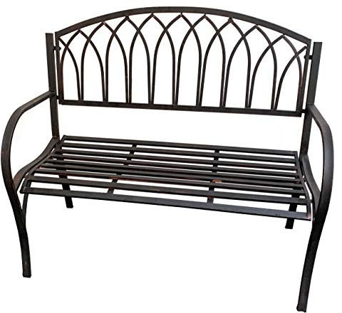 Moritz Gartenbank 2-Sitzer 110 x 98 x 55 cm mit Ornamenten Verzierung für Garten Terasse Balkon
